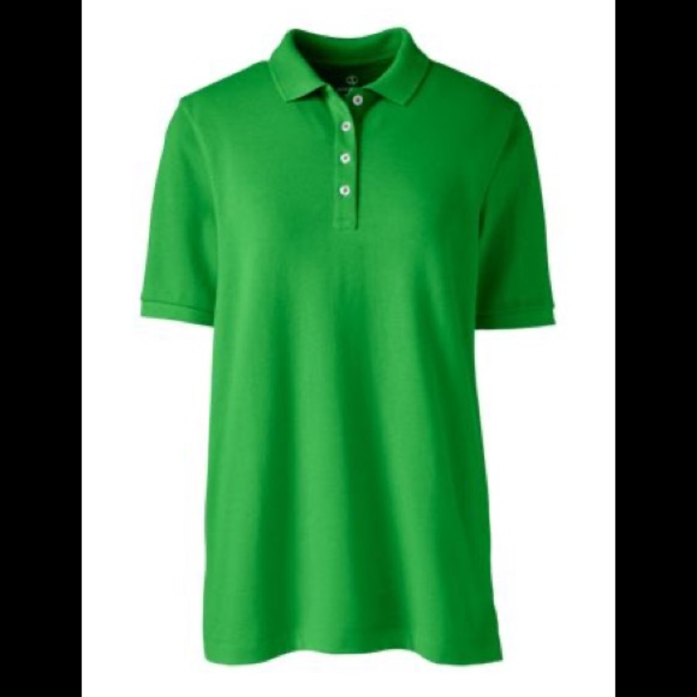 Lands’ End School Uniform Women's Plus Size Banded Short Sleeve Mesh Polo